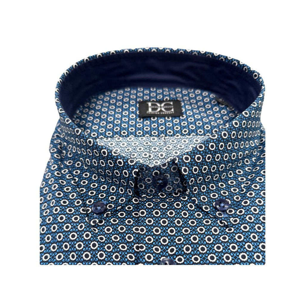 Camicia uomo button down elastam fantasia