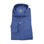 Camicia uomo classica tinta unita lino collo francese  cannole' avanti