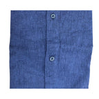 Camicia uomo classica tinta unita lino collo francese  cannole' avanti