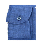 Camicia uomo classica tinta unita lino collo francese  cannole' avanti