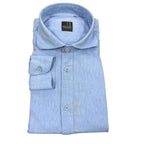 Camicia uomo classica tinta unita lino collo francese  cannole' avanti