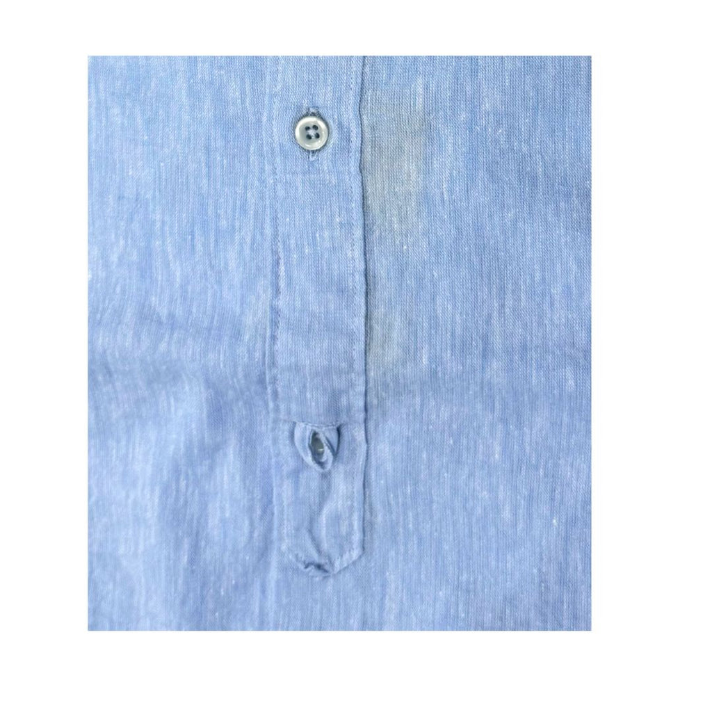 Camicia uomo classica tinta unita lino collo francese  cannole' avanti