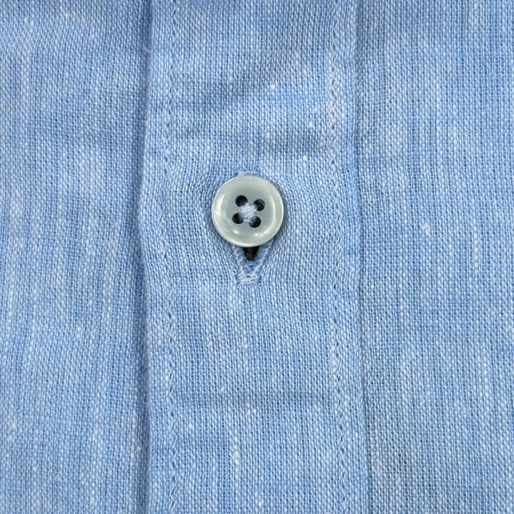 Camicia uomo classica tinta unita lino collo francese  cannole' avanti