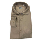 Camicia uomo classica tinta unita lino collo francese  cannole' avanti