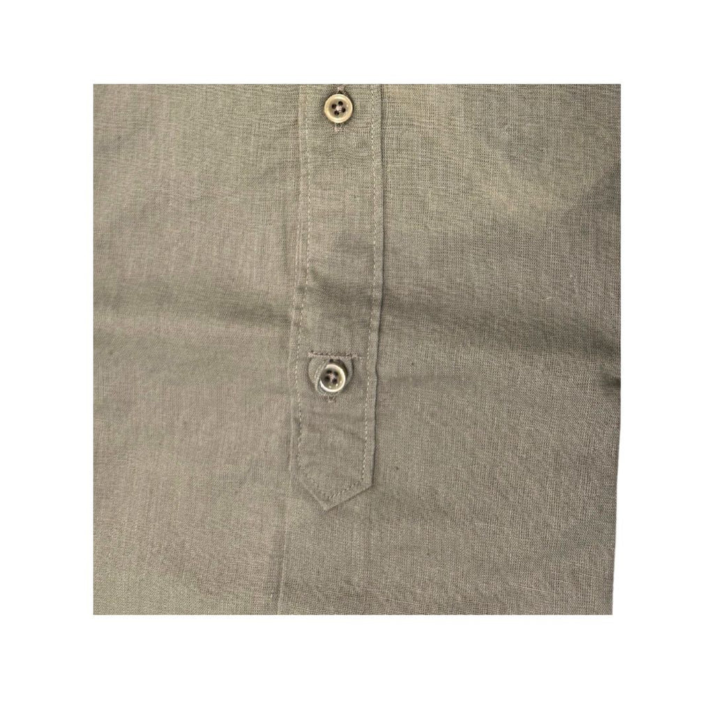 Camicia uomo classica tinta unita lino collo francese  cannole' avanti