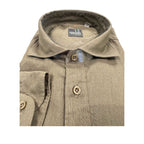 Camicia uomo classica tinta unita lino collo francese  cannole' avanti