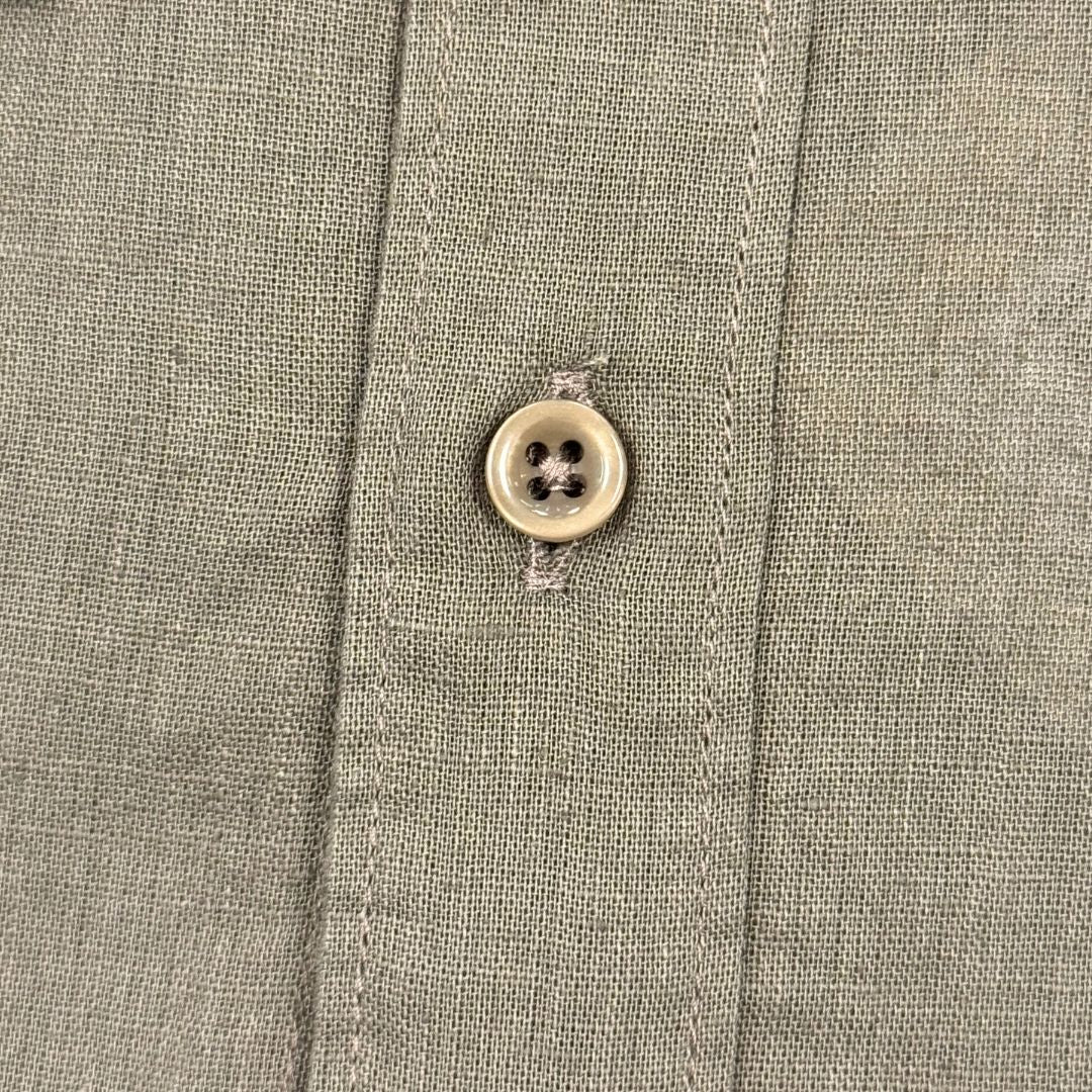 Camicia uomo classica tinta unita lino collo francese  cannole' avanti