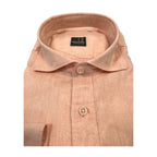 Camicia uomo classica tinta unita lino collo francese  cannole' avanti