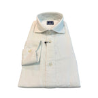 Camicia uomo classica tinta unita lino collo francese  cannole' avanti