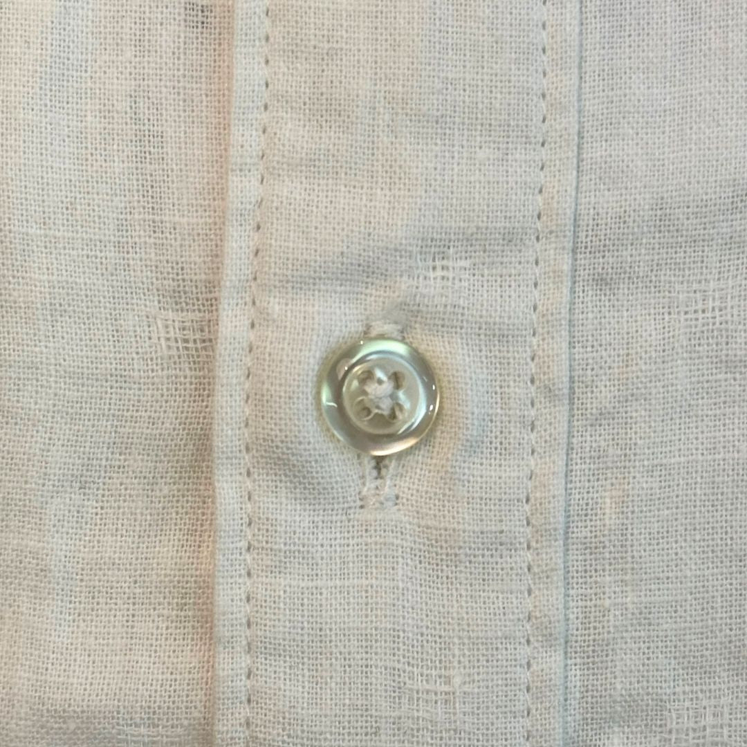 Camicia uomo classica tinta unita lino collo francese  cannole' avanti