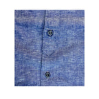 Camicia uomo classica tinta unita lino collo francese  cannole' avanti