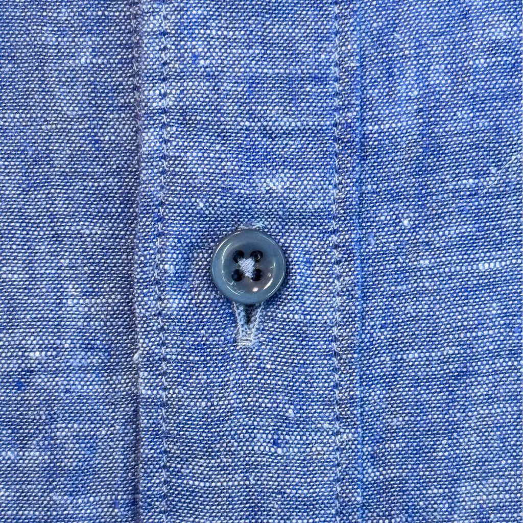 Camicia uomo classica tinta unita lino collo francese  cannole' avanti