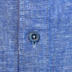 Camicia uomo classica tinta unita lino collo francese  cannole' avanti