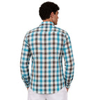 Camicia uomo classica in lino a quadri