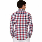 Camicia uomo classica in lino a quadri