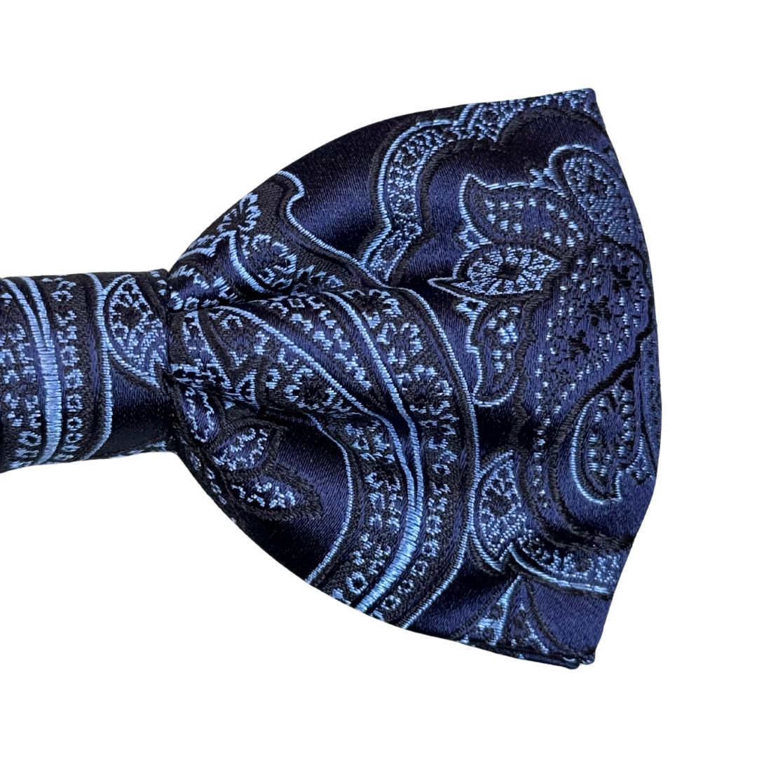 Papillon in seta fantasia cashmere annodato a mano con lavorazione sartoriale