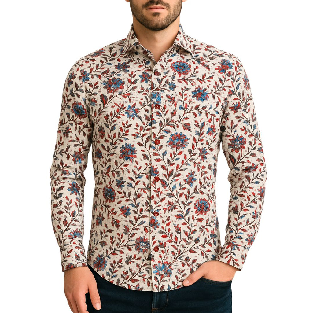 Camicia uomo classica fantasia colorata