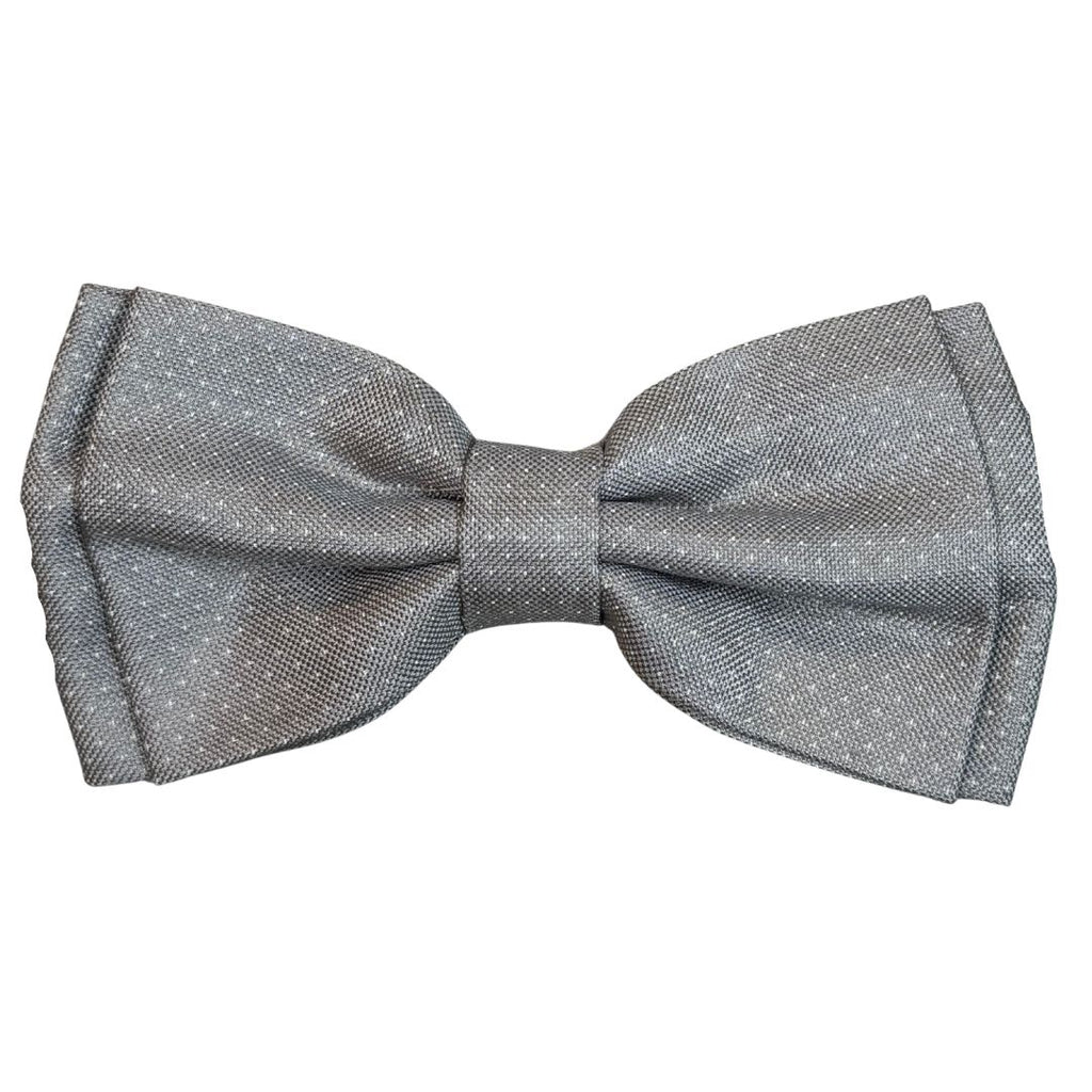 Papillon jacquard in seta pois bianchi annodato a mano con finitura sartoriale