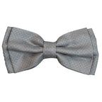 Papillon jacquard in seta pois bianchi annodato a mano con finitura sartoriale