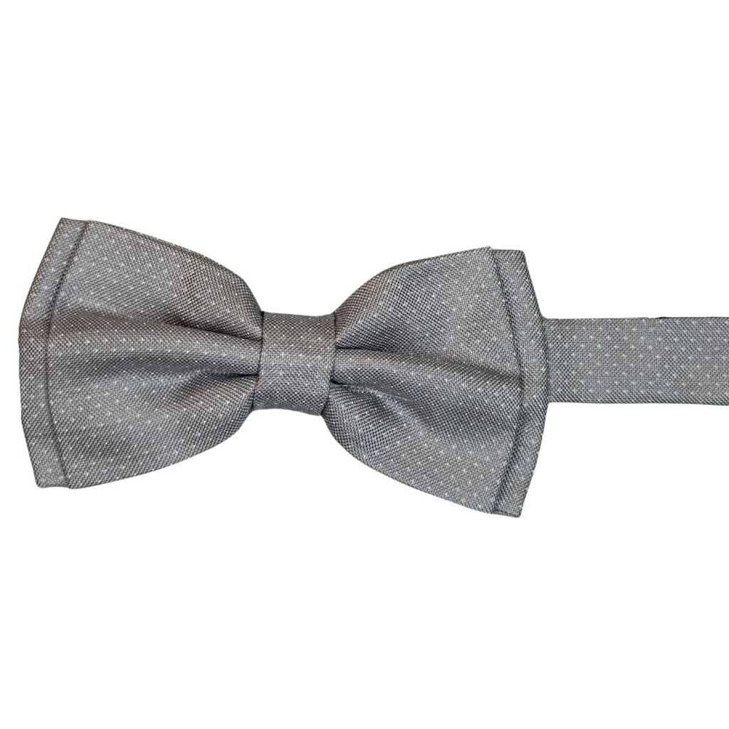 Papillon jacquard in seta pois bianchi annodato a mano con finitura sartoriale