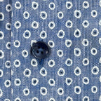 Camicia uomo button down misto lino fantasia pallini