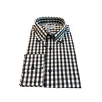 Camicia uomo button down regular in cotone a quadretti bianco nero con tasca