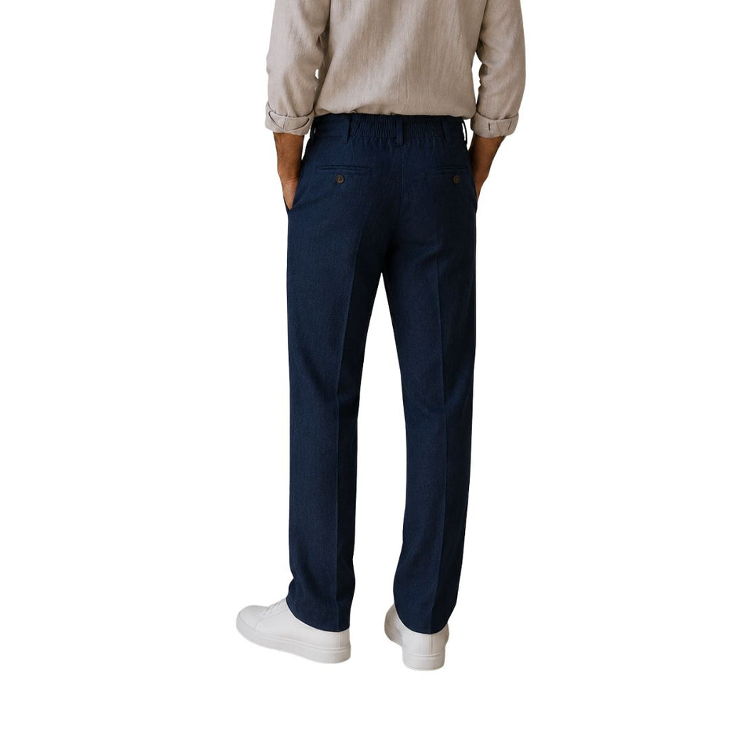 Pantalone Uomo 100% Lino con coulisse in vita tasca chino Made in Italy