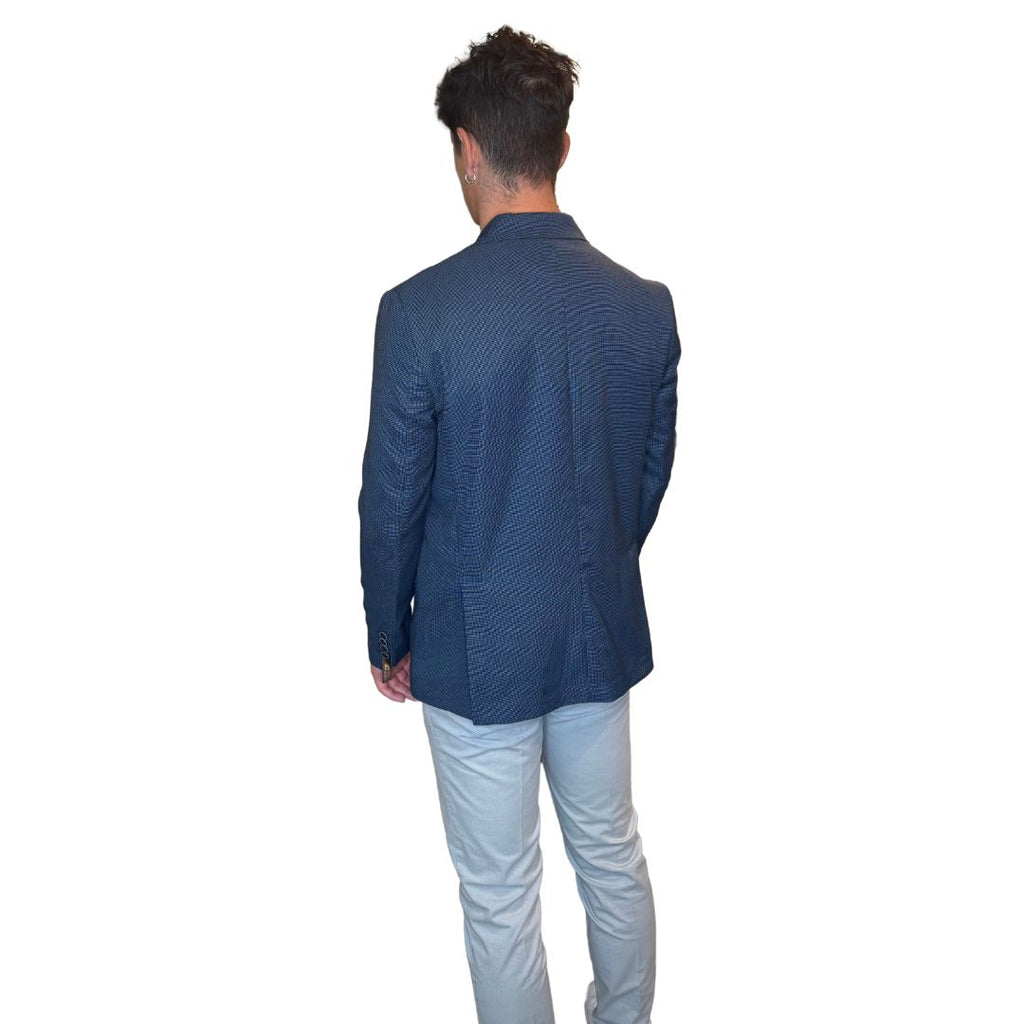 Giacca uomo destrutturata puntinata tasca con pattina