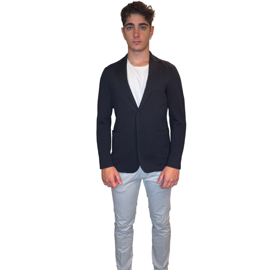 Giacca uomo destrutturata tasca e taschino a toppa Made in Italy