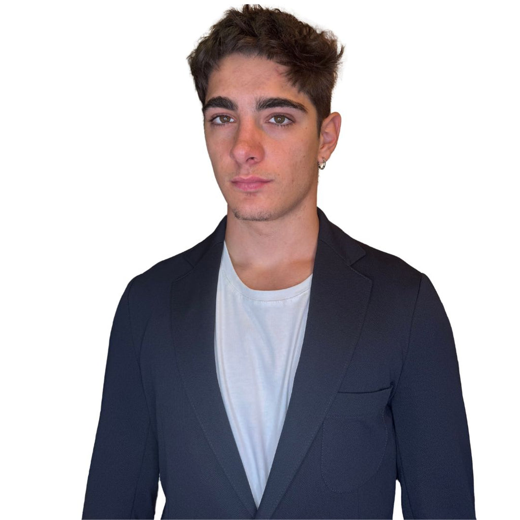 Giacca uomo destrutturata tasca e taschino a toppa Made in Italy