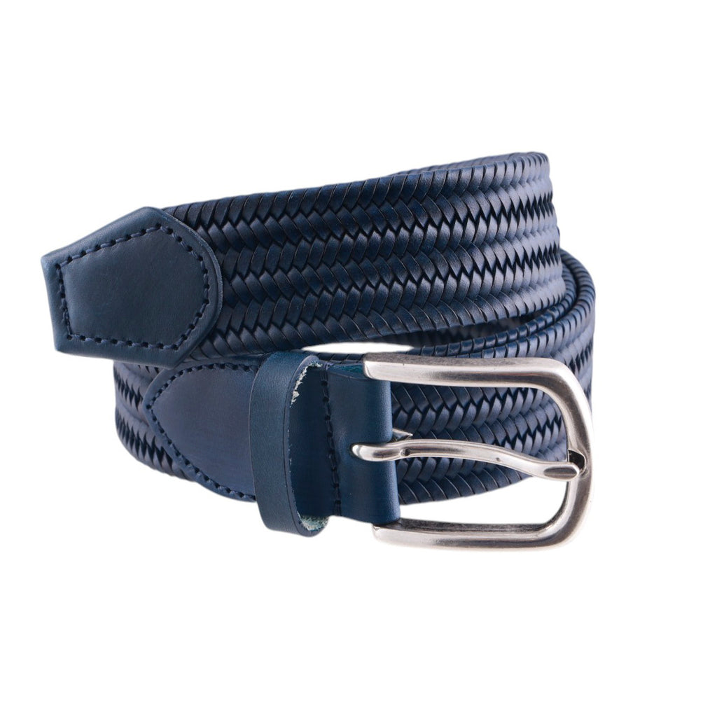 Cintura Uomo Intrecciata e Elasticizzata in Cuoio Rigenerato