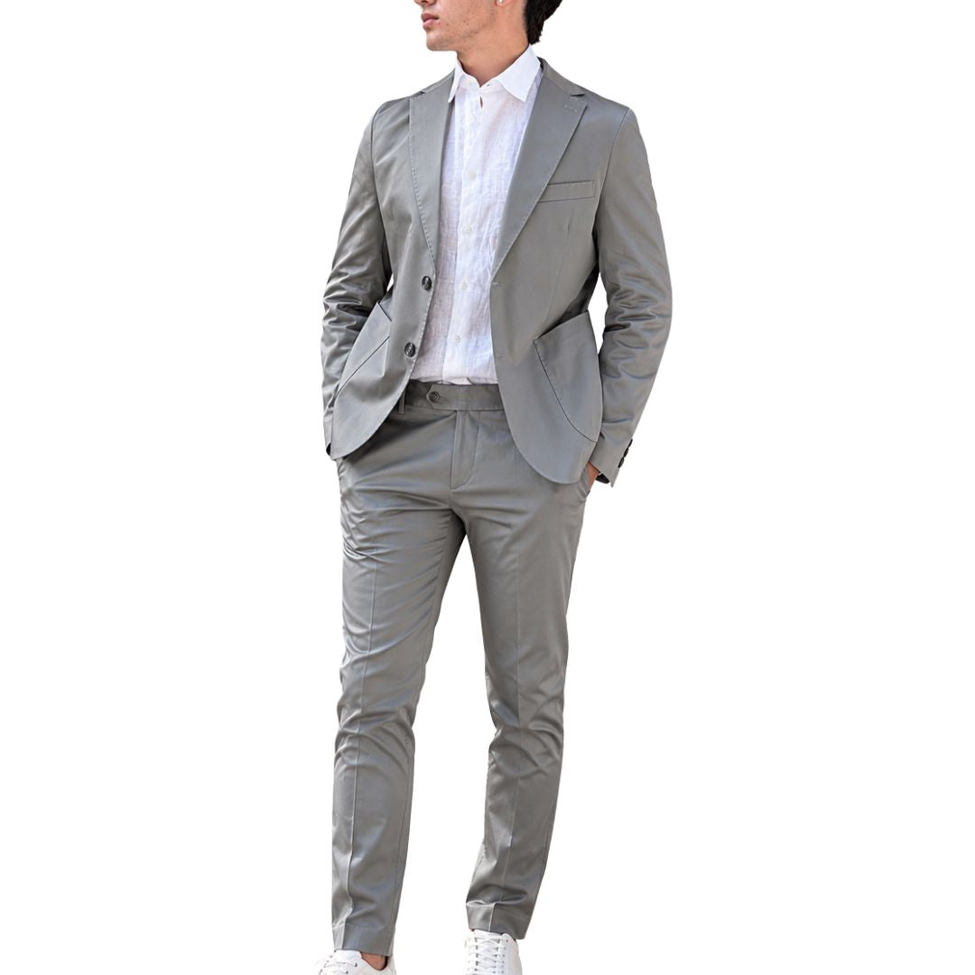 Abito uomo sartoriale  giacca con tasca a toppa Made in Italy