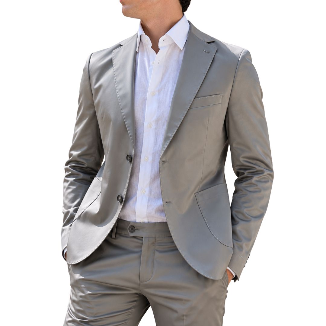 Abito uomo sartoriale  giacca con tasca a toppa Made in Italy