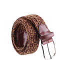 Cintura uomo Intrecciata elastam bicolore con finiture in pelle Made in Italy