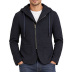 Giacca uomo punto milano con zip e cappuccio