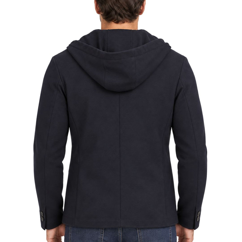 Giacca uomo punto milano con zip e cappuccio