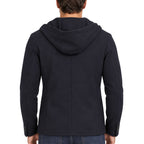 Giacca uomo punto milano con zip e cappuccio