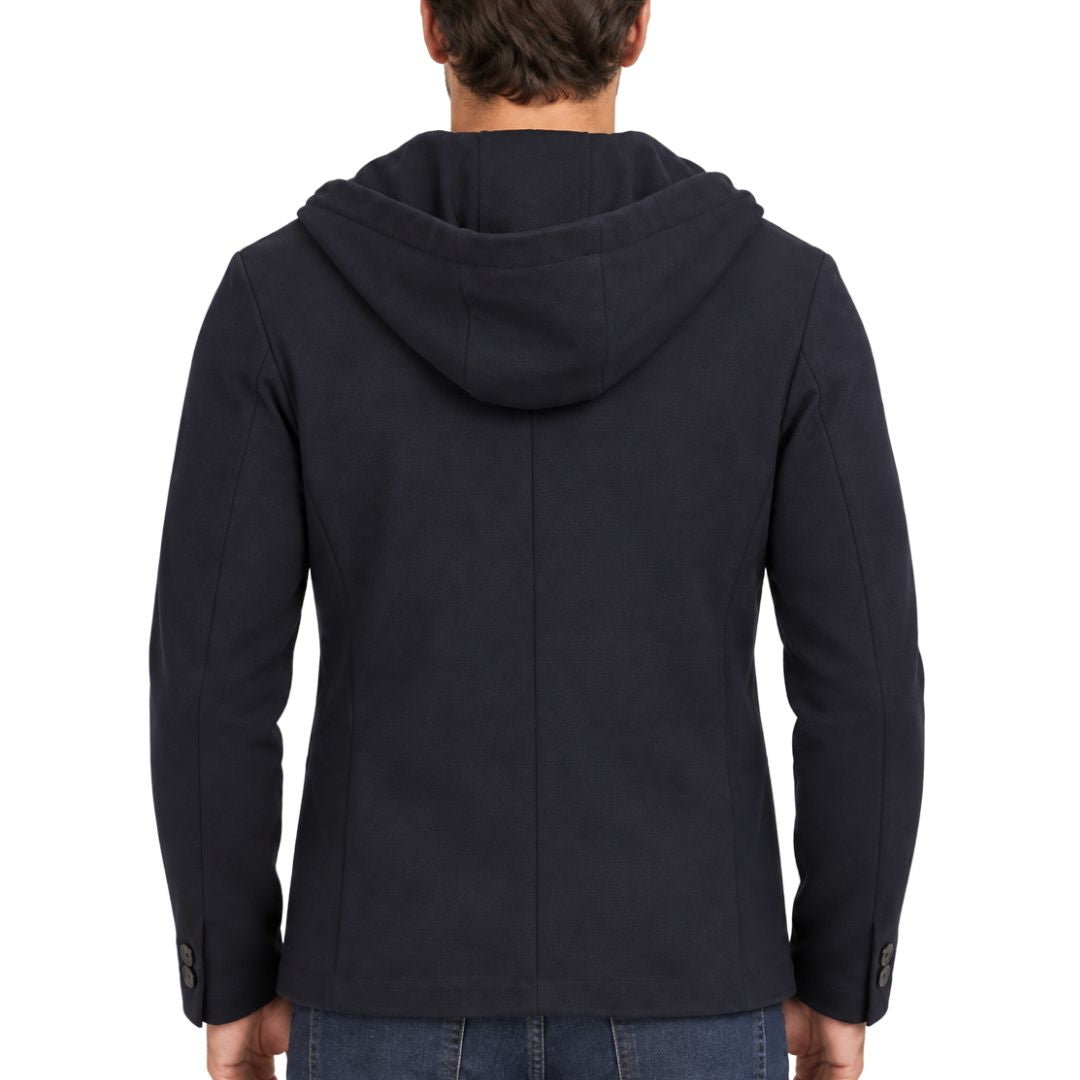 Giacca uomo punto milano con zip e cappuccio