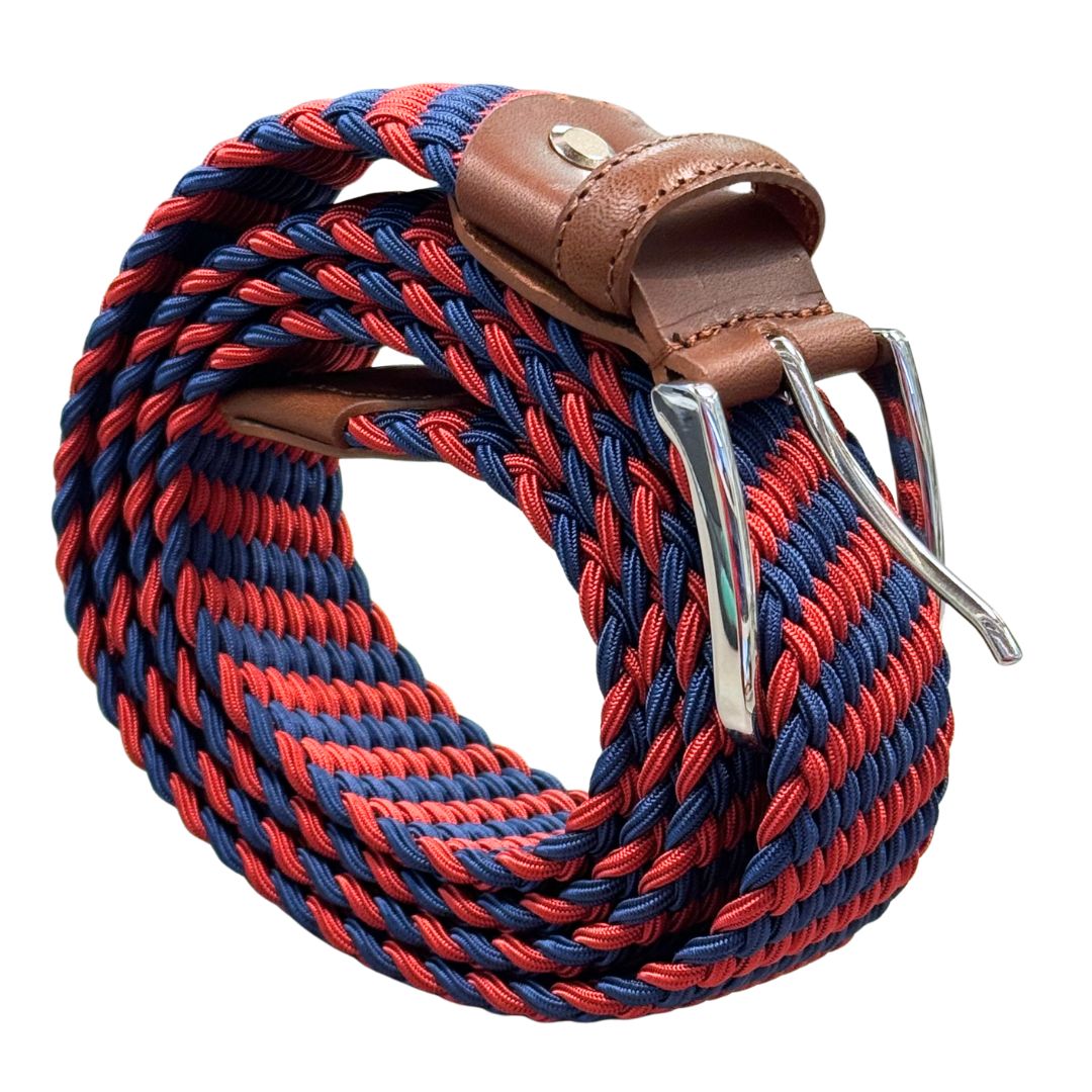 Cintura tessuto elastico viscosa bicolore obliquo rifinita a mano Made in Italy