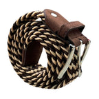 Cintura Uomo Elasticizzata bicolore zigzag finali scamosciati Made in Italy