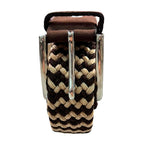 Cintura Uomo Elasticizzata bicolore zigzag finali scamosciati Made in Italy