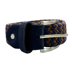Cintura Uomo Elasticizzata bicolore zigzag finali scamosciati Made in Italy