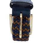 Cintura Uomo Elasticizzata bicolore zigzag finali scamosciati Made in Italy