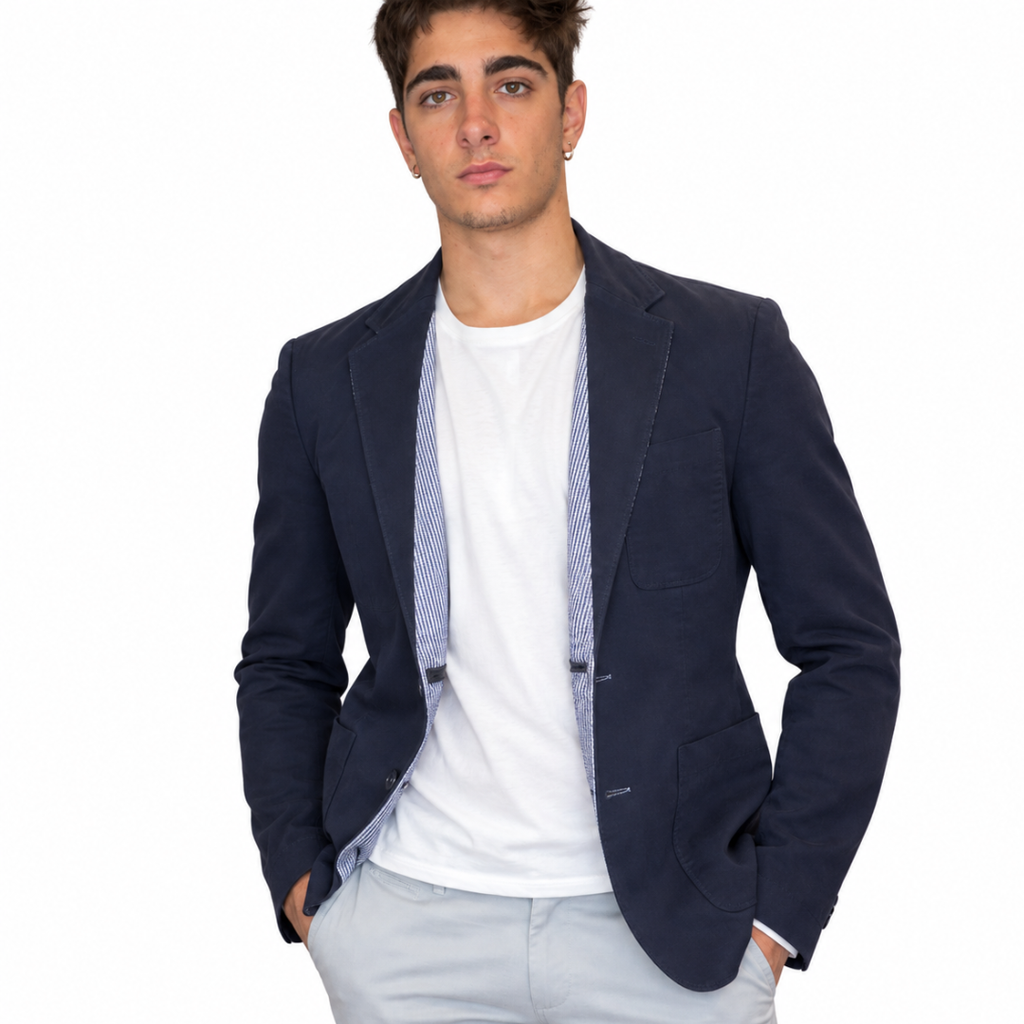 Giacca uomo cotone double face sartoriale Made in Italy Prinud