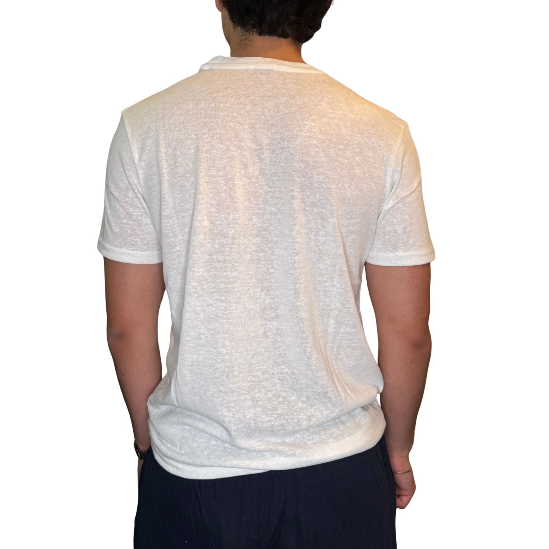 T-shirt uomo a manica corta, misto cotone tinta unita Made in Italy