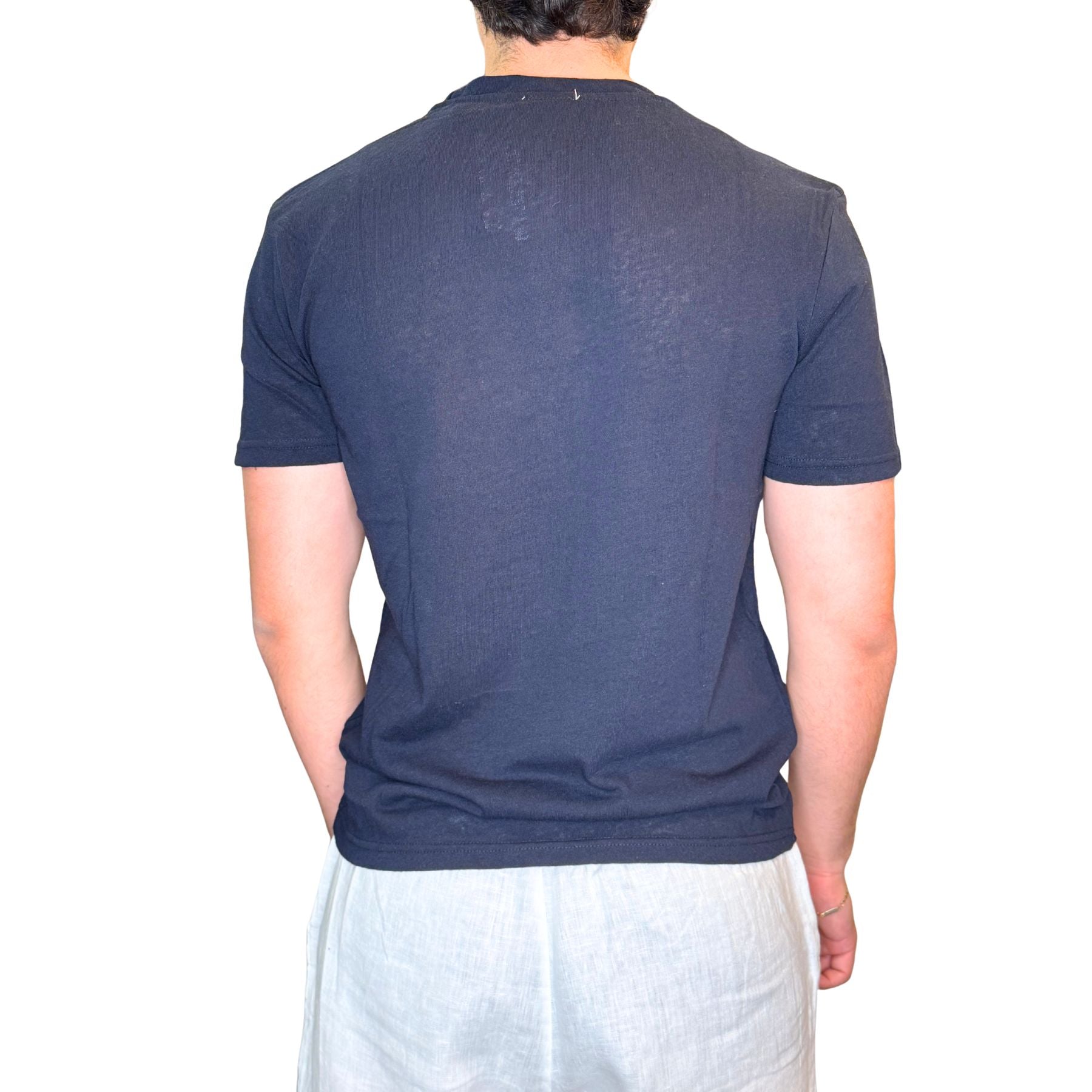 T-shirt uomo a manica corta, misto cotone tinta unita Made in Italy