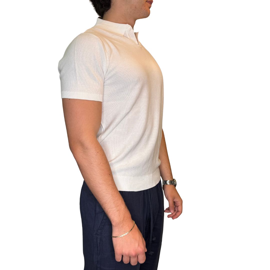 Polo uomo a manica corta, 100% cotone tinta unita Made in Italy