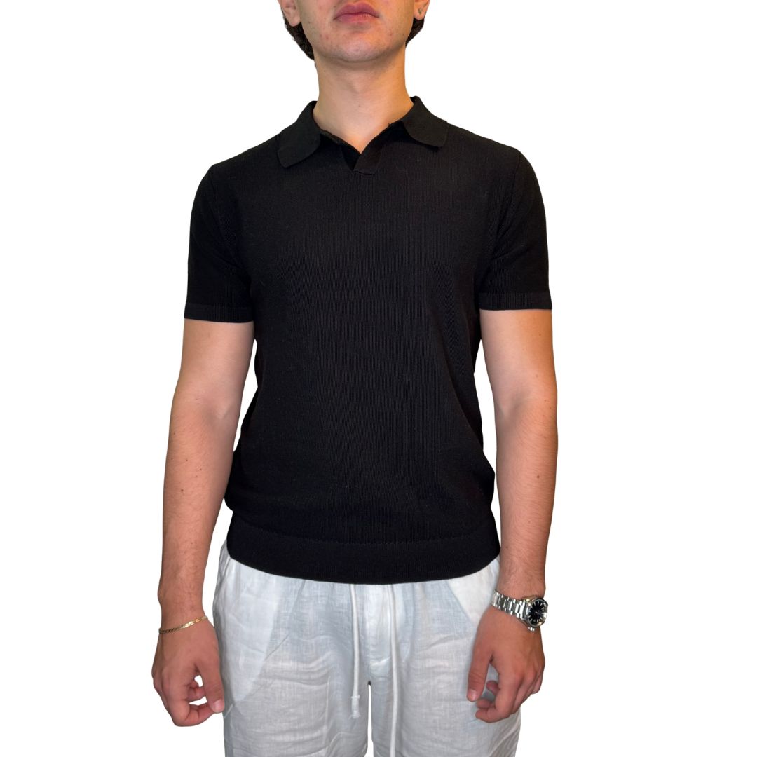 Polo uomo a manica corta, 100% cotone tinta unita Made in Italy