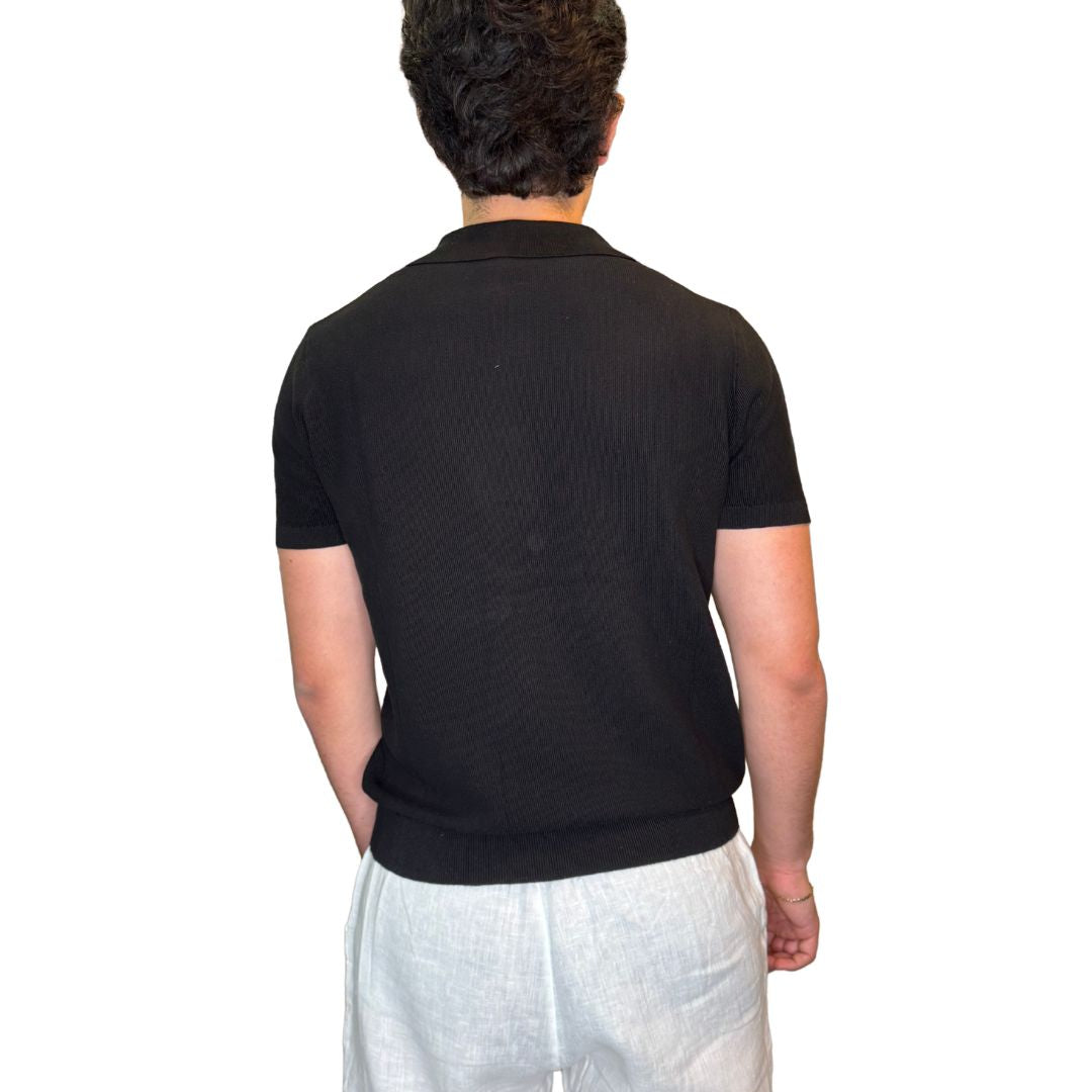 Polo uomo a manica corta, 100% cotone tinta unita Made in Italy