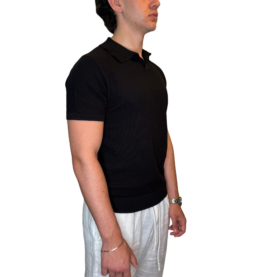 Polo uomo a manica corta, 100% cotone tinta unita Made in Italy